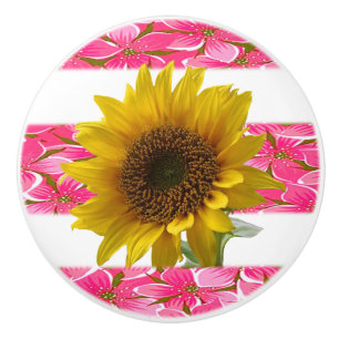 Bouton De Porte En Céramique Tournesol