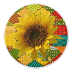 Bouton De Porte En Céramique Tournesol