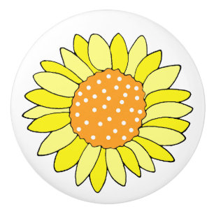 Bouton De Porte En Céramique Tournesol à main