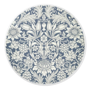Bouton De Porte En Céramique Tournesol Design (par William Morris) Tige en céra