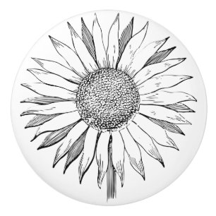 Bouton De Porte En Céramique Tournesol illustré