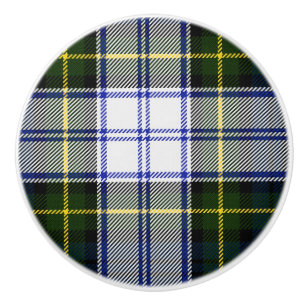 Bouton De Porte En Céramique Traction de tiroir de plaid de tartan de robe de