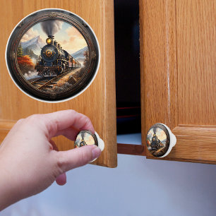 Bouton De Porte En Céramique Train