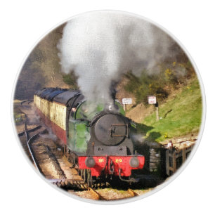 BOUTON DE PORTE EN CÉRAMIQUE TRAINS À VAPEUR