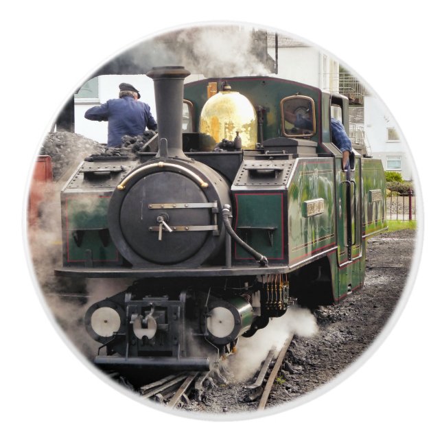 BOUTON DE PORTE EN CÉRAMIQUE TRAINS À VAPEUR (Devant)