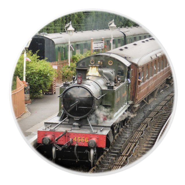 BOUTON DE PORTE EN CÉRAMIQUE TRAINS À VAPEUR (Devant)