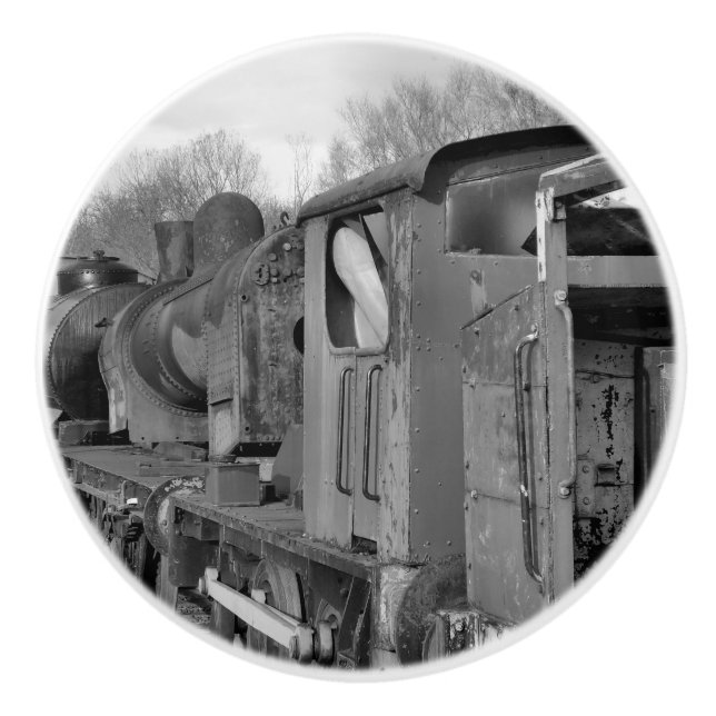 BOUTON DE PORTE EN CÉRAMIQUE TRAINS À VAPEUR (Devant)