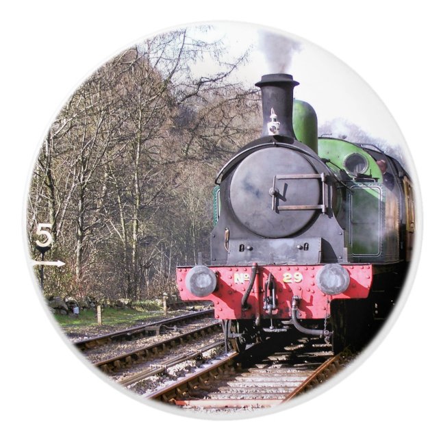 BOUTON DE PORTE EN CÉRAMIQUE TRAINS À VAPEUR (Devant)