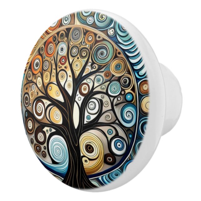Bouton De Porte En Céramique Tree of Life (Droite)