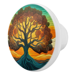 Bouton De Porte En Céramique Tree of Life
