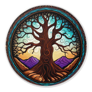 Bouton De Porte En Céramique Tree of Life