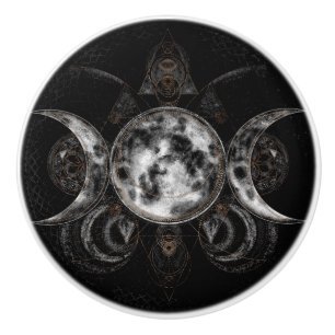 Bouton De Porte En Céramique Triple Lune - Triple Déesse