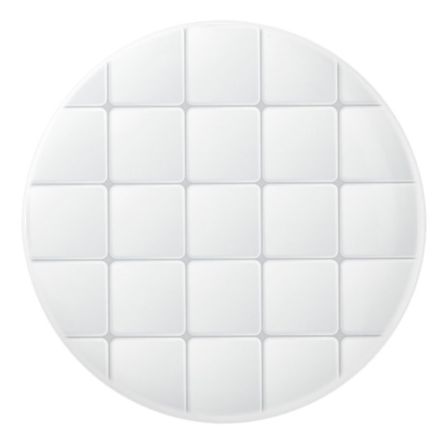 Bouton De Porte En Céramique Tuile blanche (Devant)