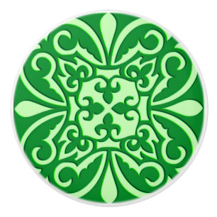 Bouton De Porte En Céramique Tuile marocaine - vert émeraude