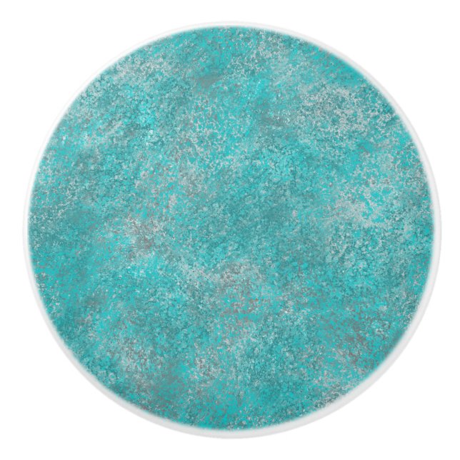 Bouton De Porte En Céramique Turquoise du sud-ouest (Devant)