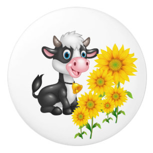 Bouton De Porte En Céramique Vache