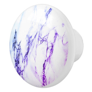 Bouton De Porte En Céramique Variété de violets et aspect marbre à veine bleuât