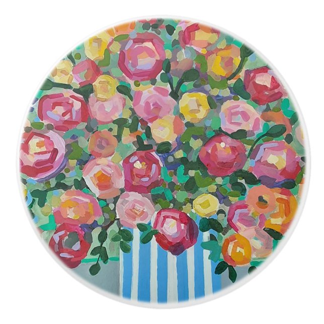 Bouton De Porte En Céramique Vase en céramique rose (Devant)