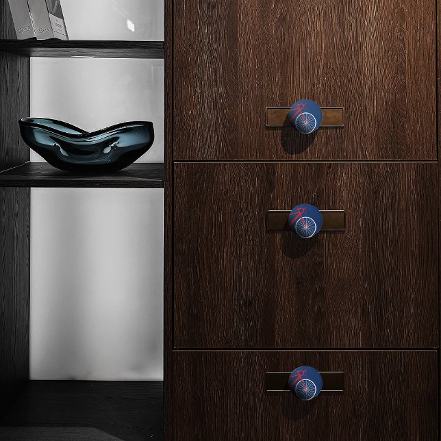 Bouton De Porte En Céramique Vélo rouge et blanc (Créateur téléchargé)