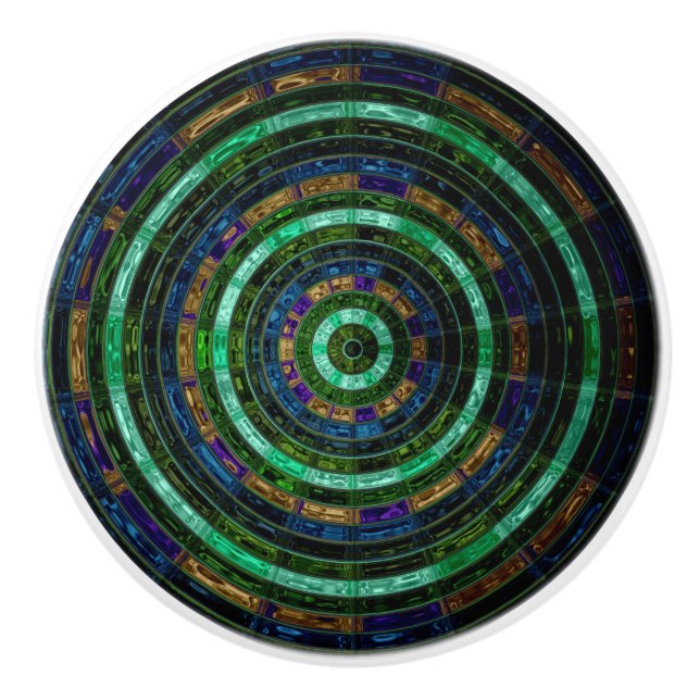 Bouton De Porte En Céramique Verre Abstrait en mosaïque (Devant)