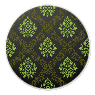 Bouton De Porte En Céramique Vert floral de papier peint