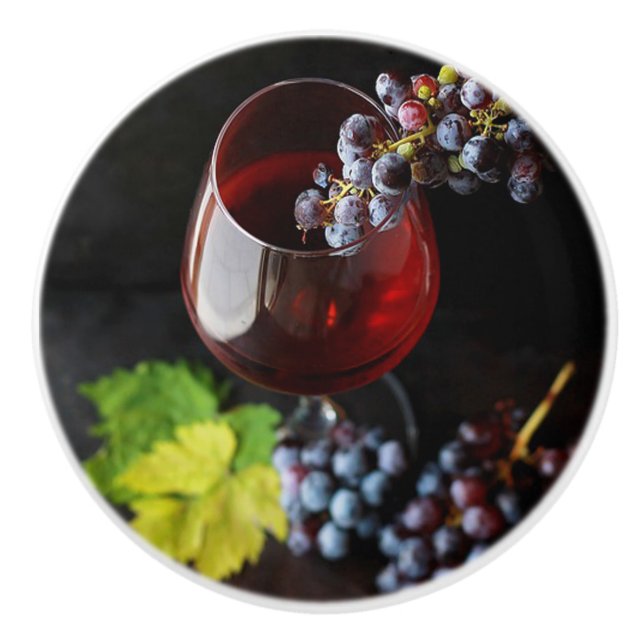 Bouton De Porte En Céramique Vin de raisin (Devant)