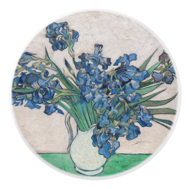 Bouton De Porte En Céramique Vincent van Gogh - Irises (Devant)
