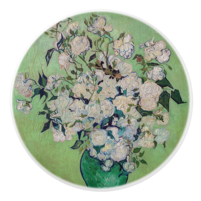 Bouton De Porte En Céramique Vincent van Gogh - Rose (Devant)