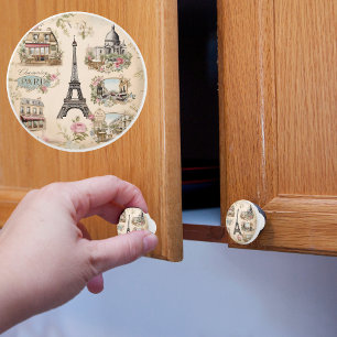 Bouton De Porte En Céramique Vintage Paris