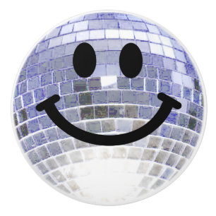 Bouton De Porte En Céramique Visage de boule de disco