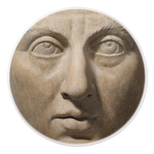 Bouton De Porte En Céramique Visage de marbre dramatique de l'empereur romain a
