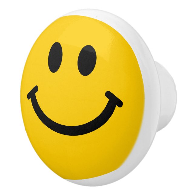 Bouton De Porte En Céramique Visage Jaune (Droite)