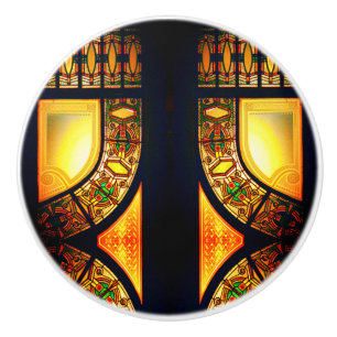 Bouton De Porte En Céramique Vitrail victorien élégant