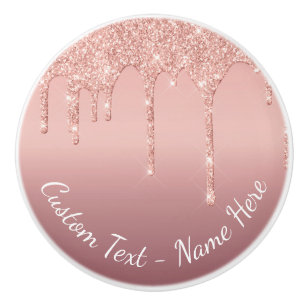 Bouton De Porte En Céramique Votre Rose de texte Parties scintillant d'étincell