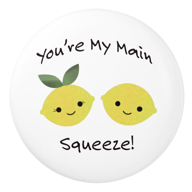 Bouton De Porte En Céramique Vous êtes Mes citrons de Squeeze (Devant)