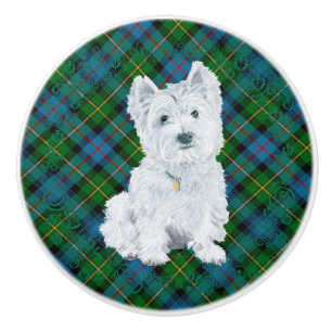 Bouton De Porte En Céramique West Highland White Terrier