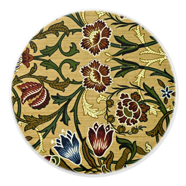 Bouton De Porte En Céramique William Morris - Brocade (Devant)