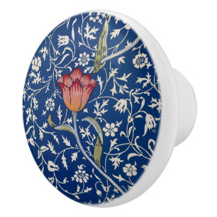 Bouton De Porte En Céramique William Morris Motif Medway