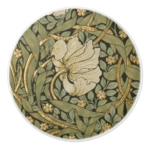 Bouton De Porte En Céramique William Morris Pervenche Vintage Préraphaélite