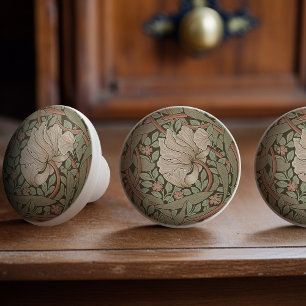 Bouton De Porte En Céramique William Morris Pimpernel Motif Vintage Céramique K
