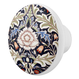 Bouton De Porte En Céramique William Morris Vintage Bleu Bleu Bleu Flore Fleurs