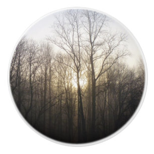 Bouton De Porte En Céramique Winter Fog Sunrise Nature Photographie
