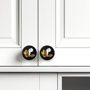 Bouton De Porte En Céramique Wolf Howling Moon