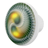 Yin Yang Vert Jaune Abstrait coloré Fractal