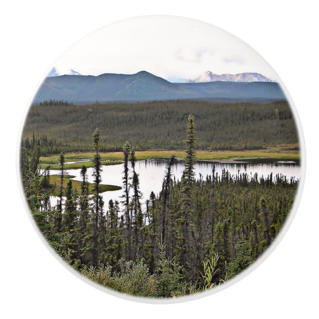 Bouton De Porte En Céramique Yukon Pond (Devant)