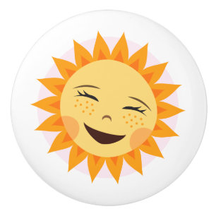 Bouton de porte heureux du soleil - conception