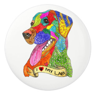 Bouton de porte mignon de labrador retriever - en