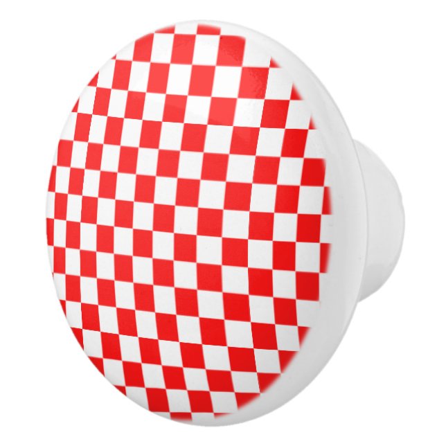 Bouton de tiroir de cuisine rouge rétro (Droite)