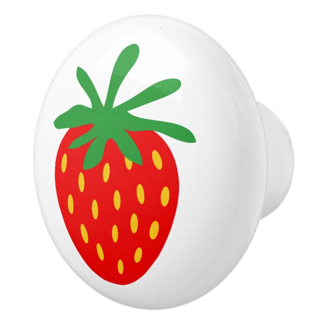 Bouton de traction en céramique à fraise rouge per (Droite)