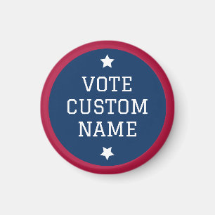 Bouton de vote Magnet Élection personnalisée Nom d